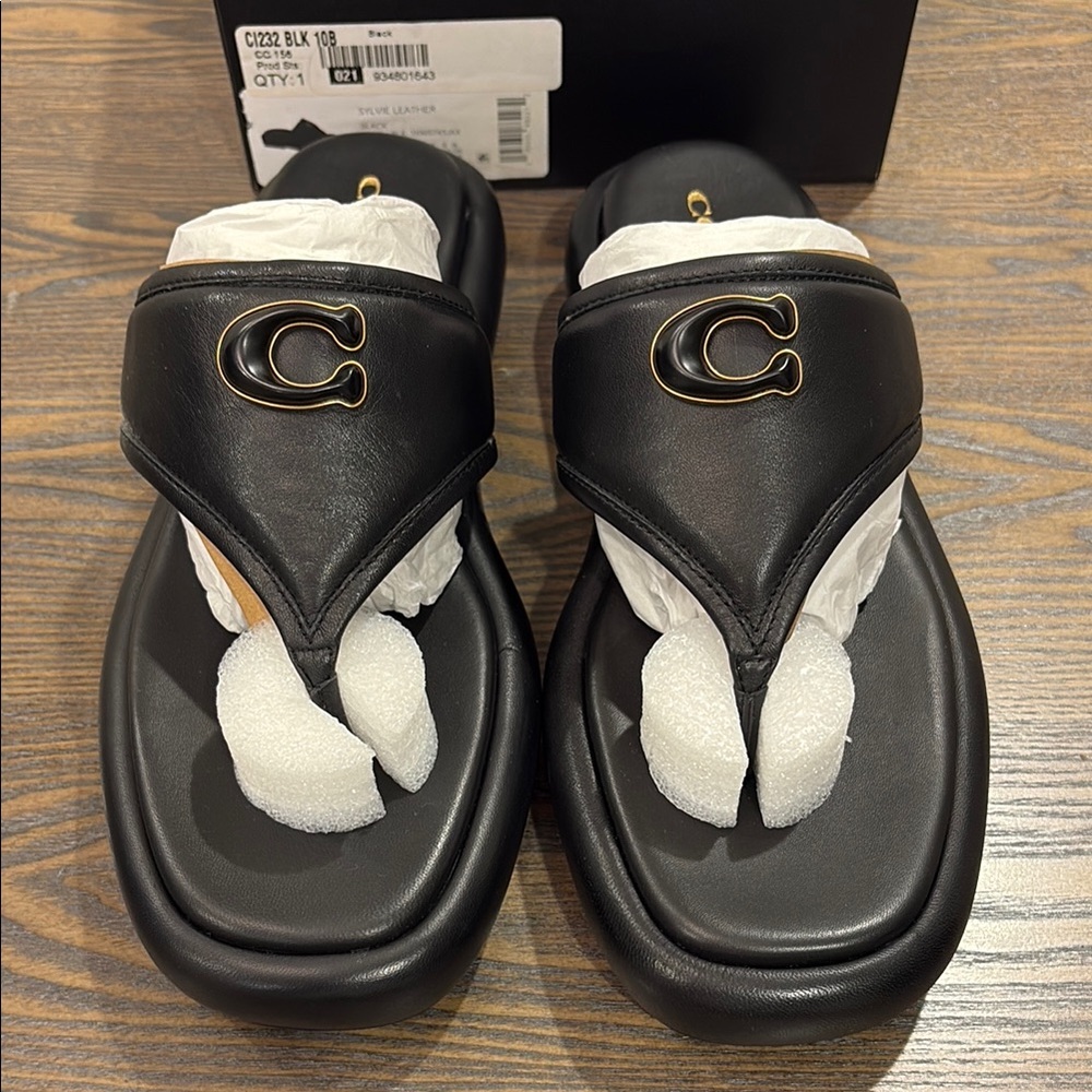 Coach Black Modern Split-Toe Sandals